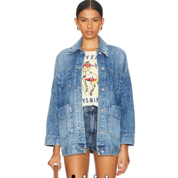 NWT Free People Avery Denim Jacket in Got The Blues - Picture 1 of 5